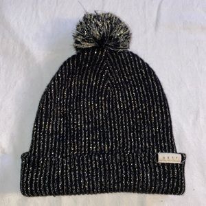 NEFF black beanie with GOLD SPARKLE line design